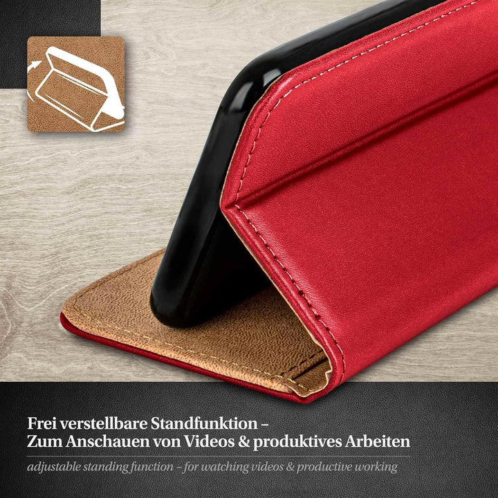 moex Book Case für Samsung Galaxy S2 / S2 Plus Handyhülle mit Kartenfach, Hülle klappbar 360 Grad Sc