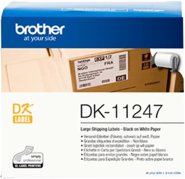 Brother DK-11247 selbstklebende Einzeletiketten (103 mm x 164 mm, geeignet für QL-1050, QL-1050N, QL