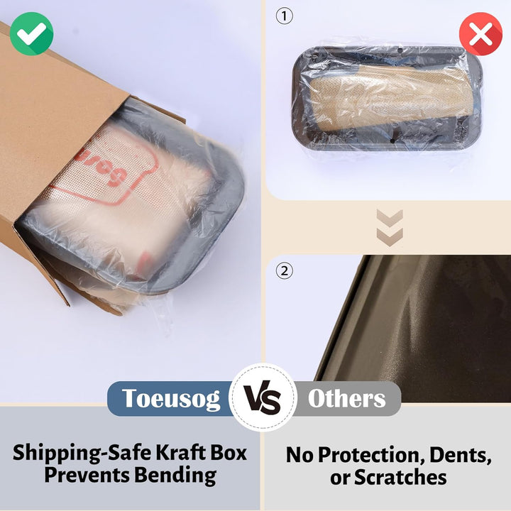 Brotbackform Kasten 2er Set: Kastenform Brot 27x15x7cm mit 2x Backmatte - Antihaft Brotform zum Toas