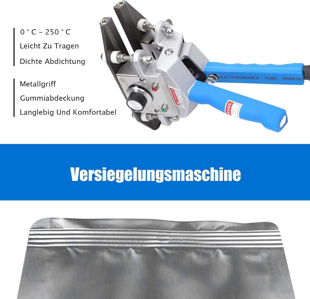 Hand Versiegelungsmaschine, 300W 220V Handcrimp Versiegelung Tragbare Handversiegelung mit Zange Für