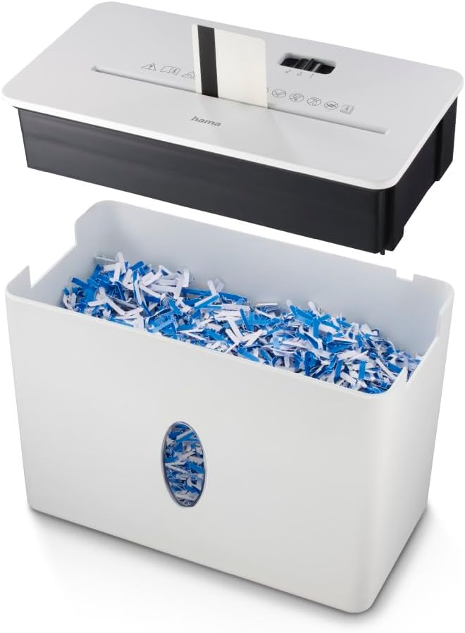 Hama Aktenvernichter P4 T4 E3 (Papierschredder mit Sicherheitsstufe, DSGVO konform, mit Einzug, auch