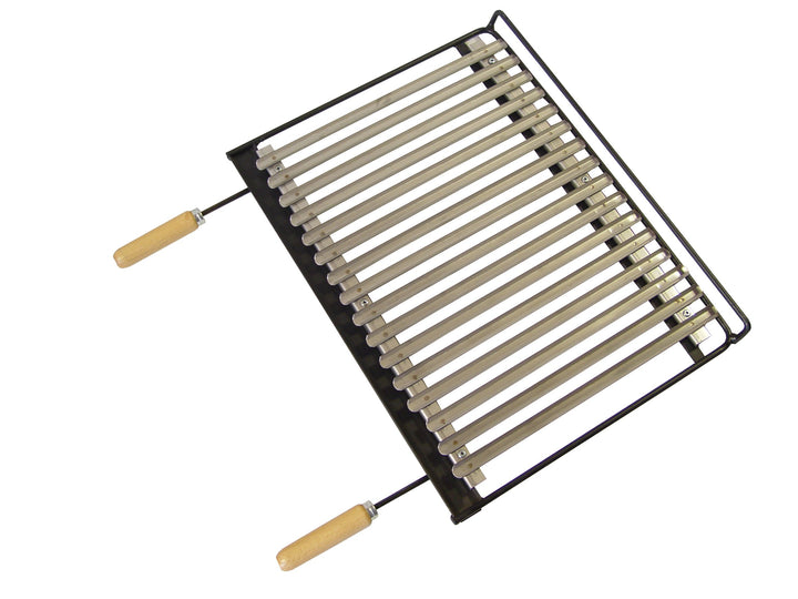 ImEx der Fox 71664 – Edelstahl Grill, 68 x 40 cm, schwarz 68x40x2.5 cm, 68x40x2.5 cm