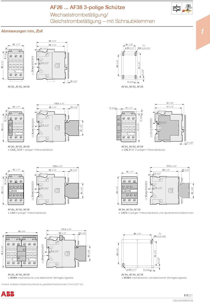 ABB AF26-30-00-11 1SBL237001R1100 AF26-30-00 Schütz 24-60 50/60 20-60V DC, Grau