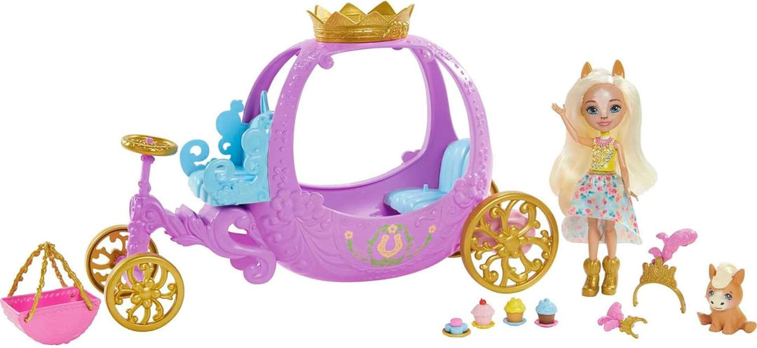 Enchantimals GYJ16 - Spielset Rollende Kutsche für Prinzessinnen (20,5 cm), aus der Royals Kollektio