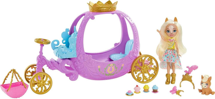 Enchantimals GYJ16 - Spielset Rollende Kutsche für Prinzessinnen (20,5 cm), aus der Royals Kollektio