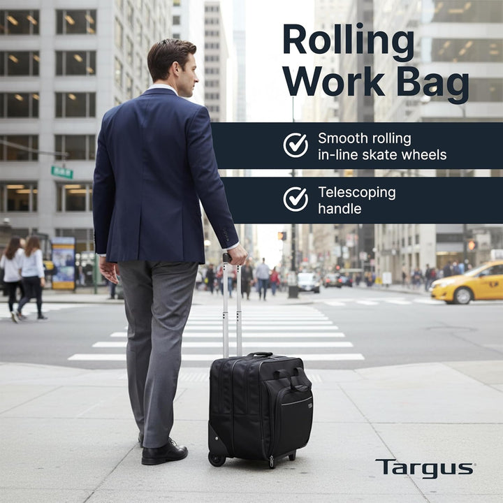 Targus, kompakter Rucksack mit Rollen, 40,6 cm – rollbare Laptoptasche – Reise-Aktenkoffer und klein