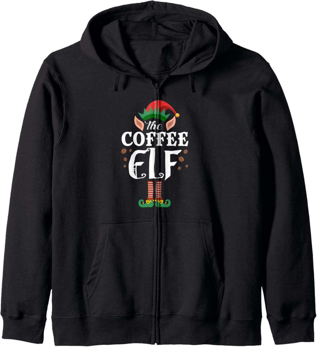 Elf Tees For Family Funny Coffee Christmas Matching Cute Kapuzenjacke
