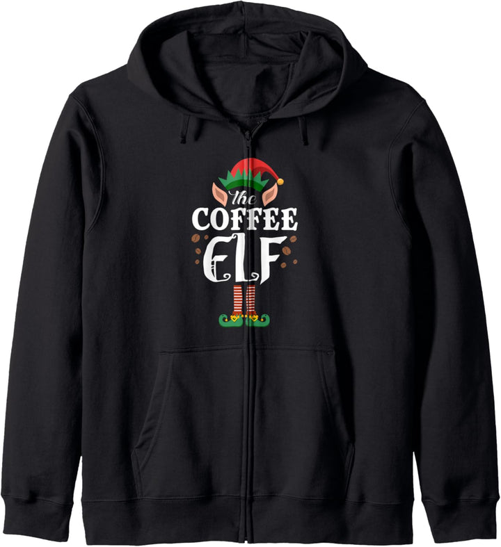 Elf Tees For Family Funny Coffee Christmas Matching Cute Kapuzenjacke