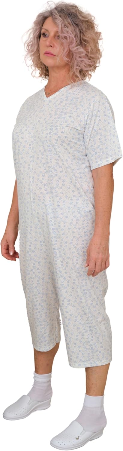 FERRUCCI COMFORT Inkontinenz-Pyjama mit Reissverschluss am Rücken - 9012/5 - Für ältere Menschen, Al