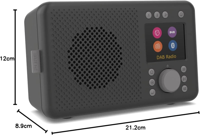 Pure Elan Connect tragbares DAB+ Radio mit Bluetooth 5 (DAB/DAB+ und UKW Radio TFT Farbdisplay 20 Se