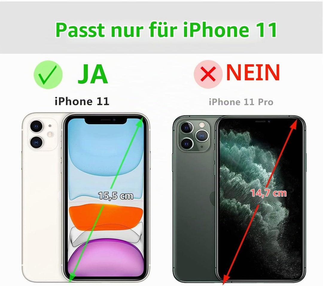 LENSUN Echtleder Hülle für iPhone 11, Handyhülle [Echtes Leder][Magnetverschluss][RFID Schutz] Handy