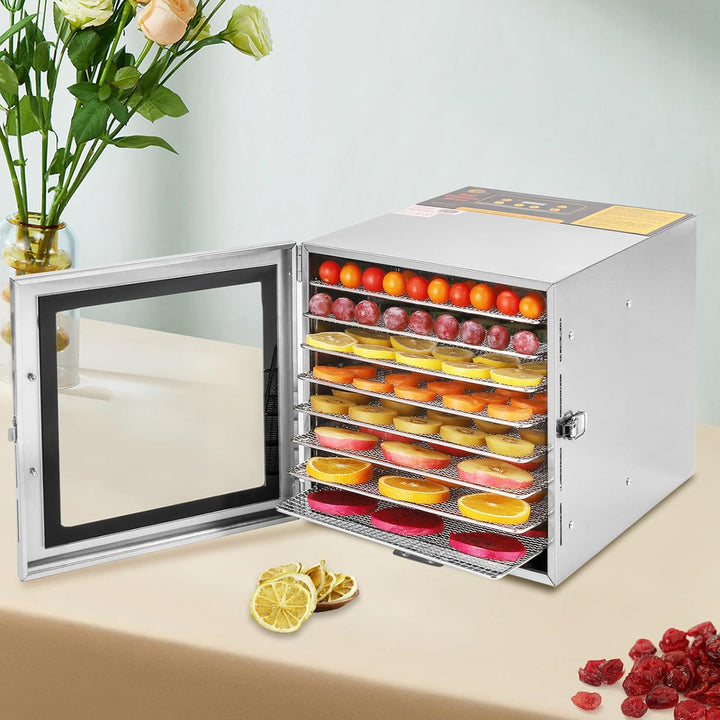 8 Ebenen Lebensmittel Dehydrator Maschine, Edelstahl Food Trockner für den Heimgebrauch, Trocknungsm