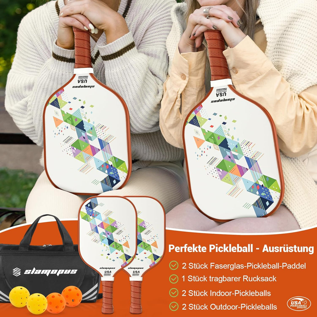Pickleball-Schläger | Pickle-Ball Set mit 4 | Graphit- und Glasfasern Pickle Ball Schläger | enthält