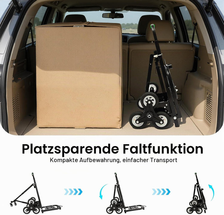 Schwerlast Sackkarre Klappbar 150kg Treppensteiger 3-Fach Sternräder Transporter Treppensackkarre mi