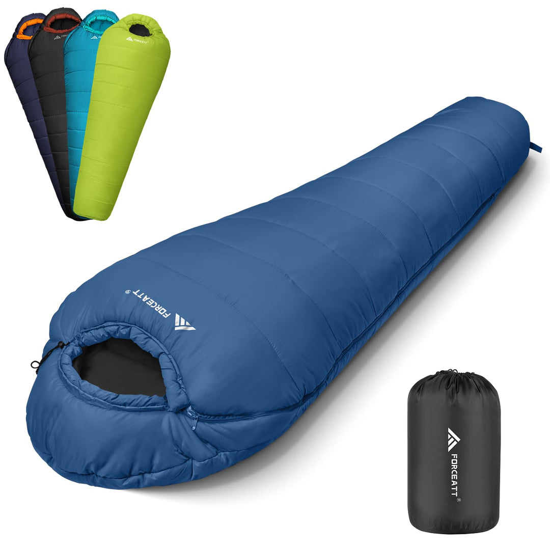 Forceatt Schlafsack -10°C~15°C 4 Jahreszeiten, Mumienschlafsack Winter für Erwachsene Wasserdicht, S
