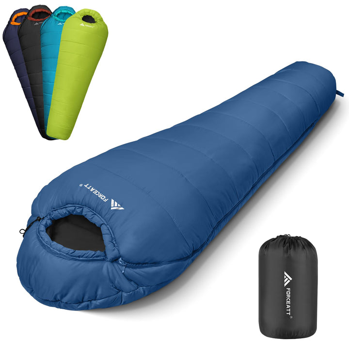 Forceatt Schlafsack -10°C~15°C 4 Jahreszeiten, Mumienschlafsack Winter für Erwachsene Wasserdicht, S