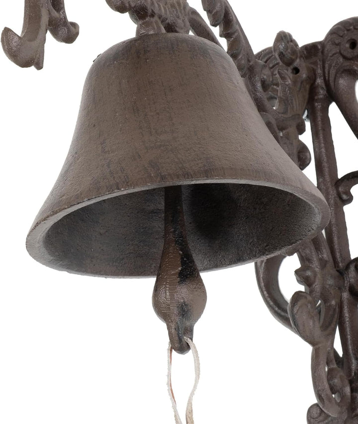 Moritz Gusseisen Wandglocke verziert mit Ornamenten Glocke Türglocke 29 cm Höhe Hausglocke antik Sti