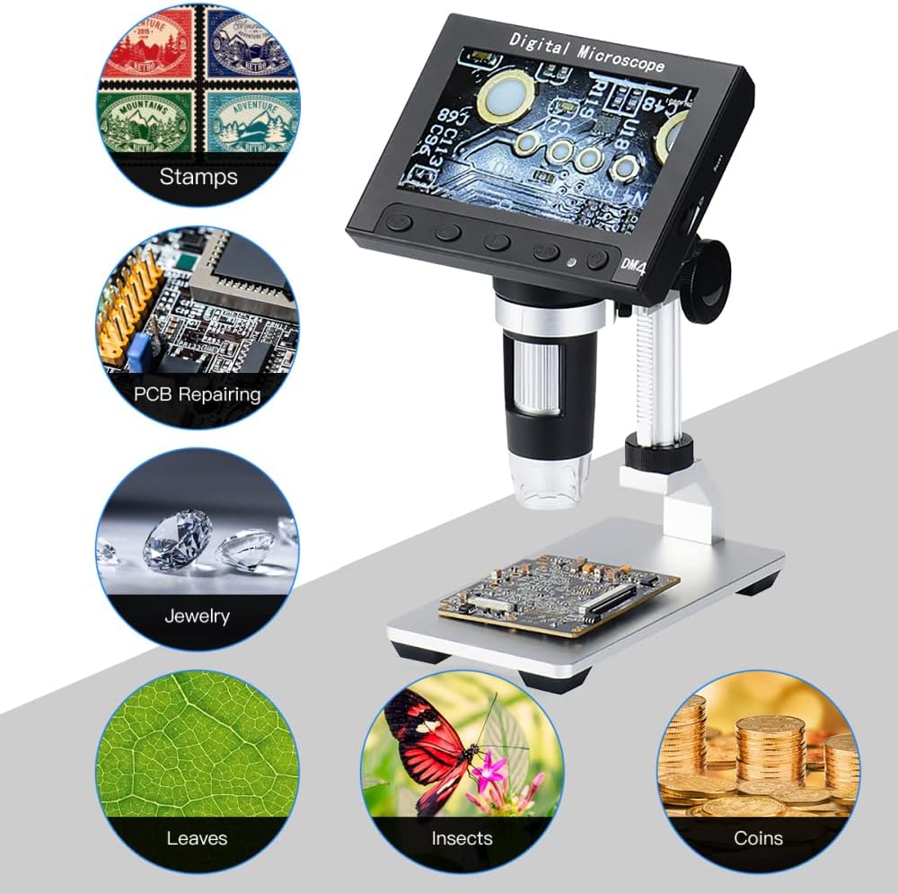 Digitales USB-Mikroskop, 1000-fache Vergrösserung, Zoom-Lötmikroskop mit 8 einstellbaren LED-Lichter