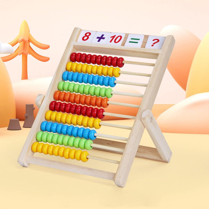 Grundschule Rechenschieber 28 X 21CM Abakus für Kinder mit Zählstäben/Zahlenalphabetkarten Rechenrah