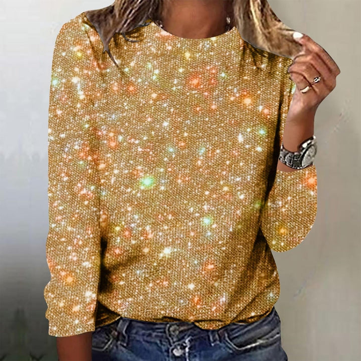 Damen Langarm Glitzer Shirt Sweatshirt-Damen Grosse Grössen Karneval Pailletten Top Frauen Tops Lang
