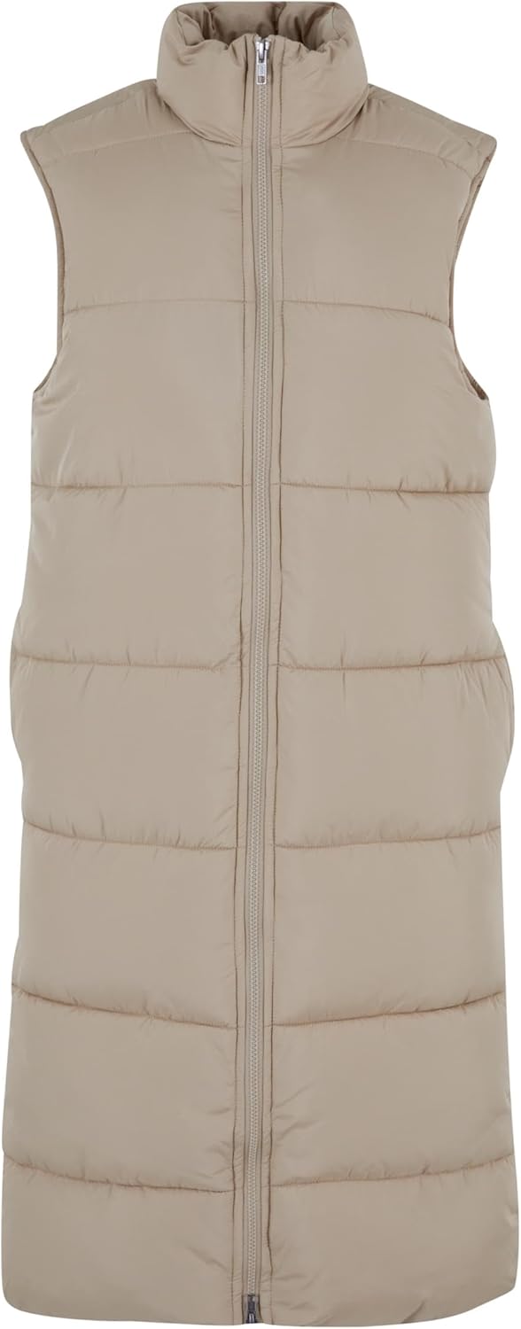 Urban Classics Damen Ladies Long Puffer Vest Weste S Wetsand, S Wetsand