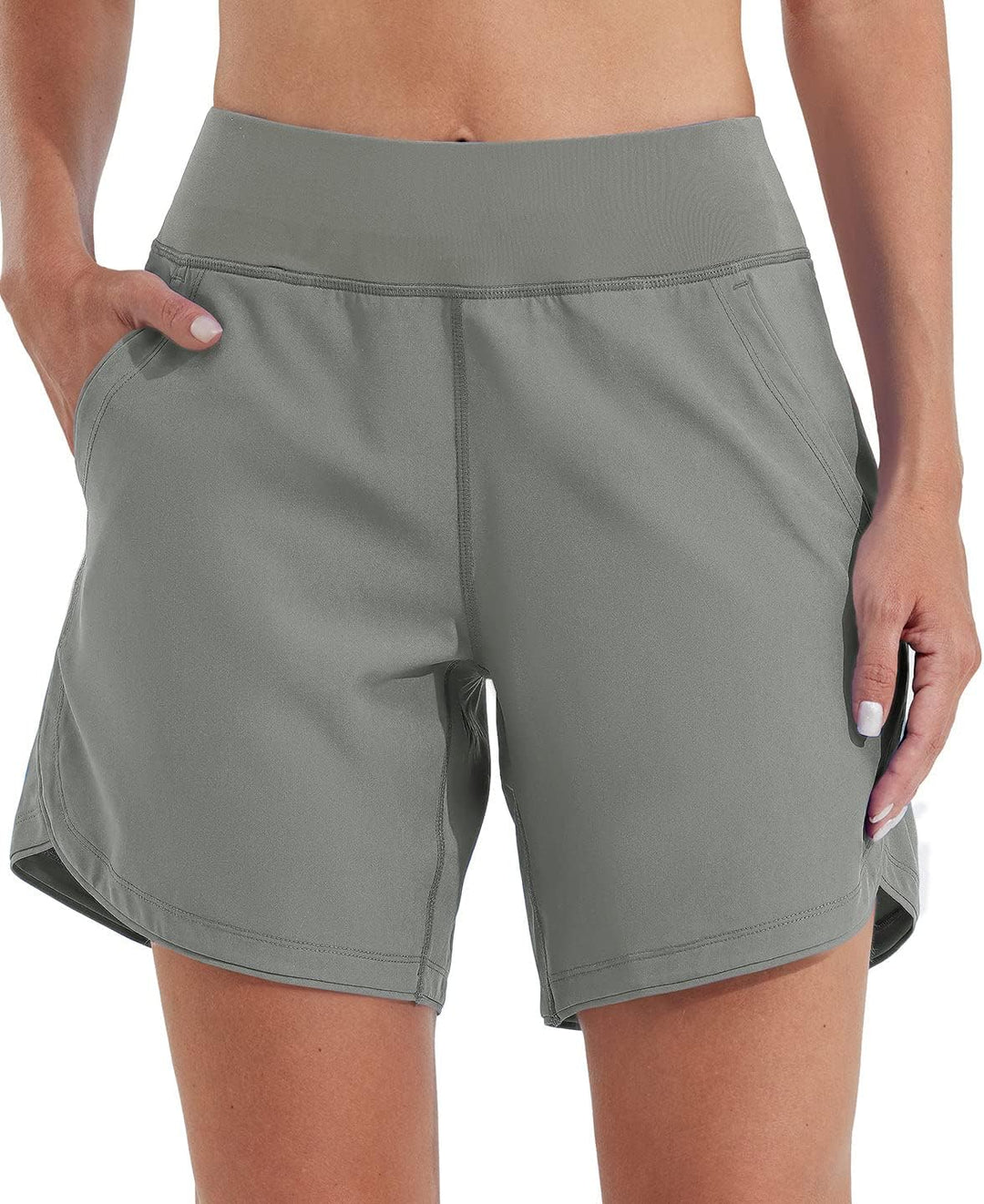 WILLIT Damen 7" Badeshorts Schwimmen Boardshorts Badehose Schnell Trocknend Bikini Shorts High Waist