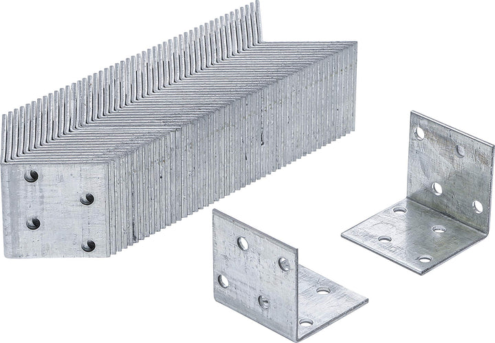 BGS Diy 80934-50 | Winkelverbinder | 40 x 40 x 40 x 2 mm | 50 Stück | Verzinkt | Bohrungen zur Befes