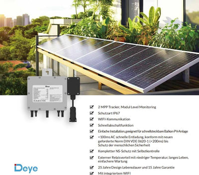 home Trends® SUN-M80G4-EU-Q0 800W Mikro Wechselrichter Neue Generation Externe Ralais Solar PV mit 5