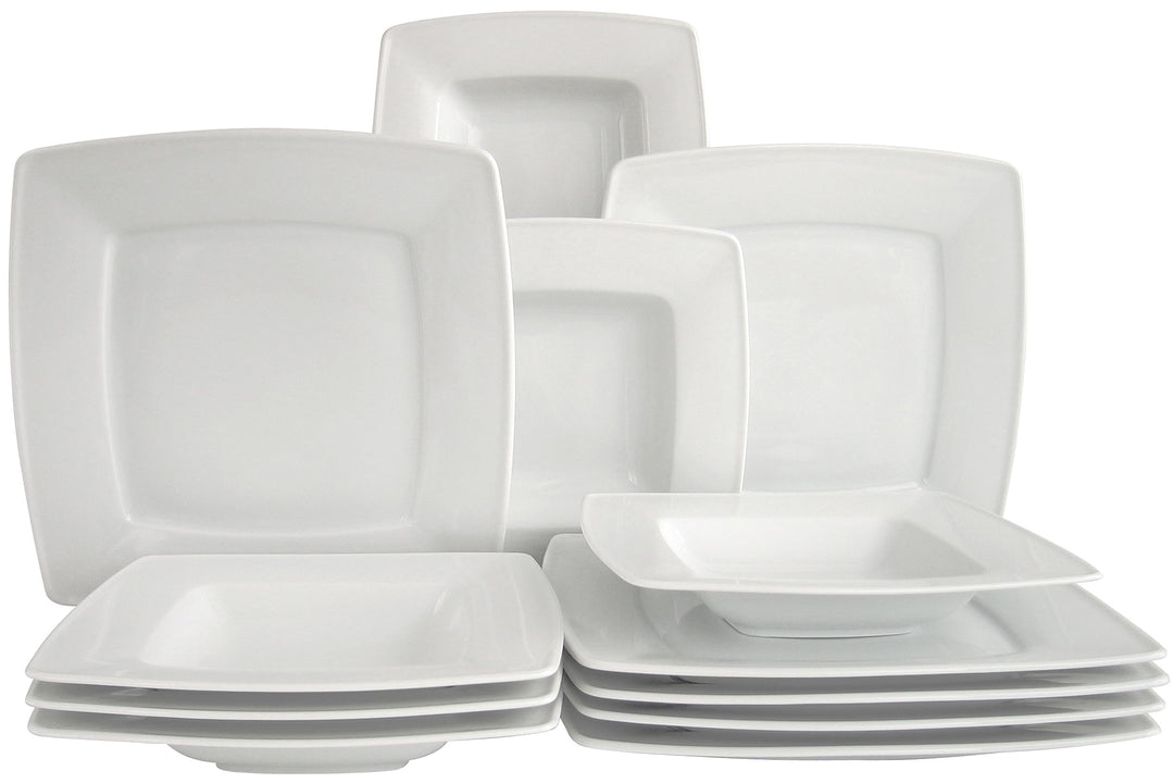 CreaTable 12208, Serie Victoria weiss, Geschirrset Tafelservice 12 teilig, Tafelservice 12 teilig