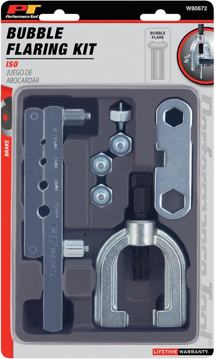Performance Tool W80672 IOS (Bubble) Bremsleitungs-Bördelwerkzeug-Set – Mehrere Schneideisengrössen