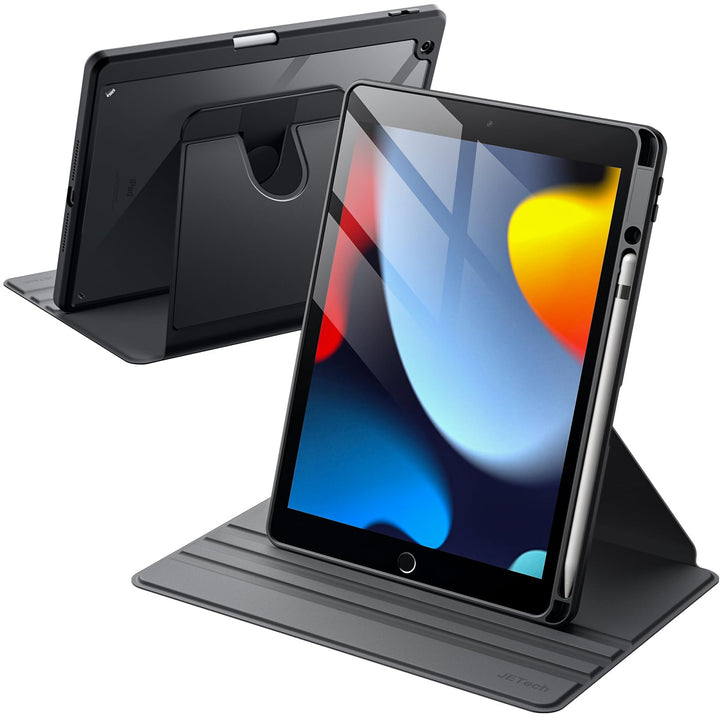 JETech Rotierende Hülle für iPad 9/8/7 (10,2 Zoll, Modell 2021/2020/2019, 9./8./7. Generation) mit S