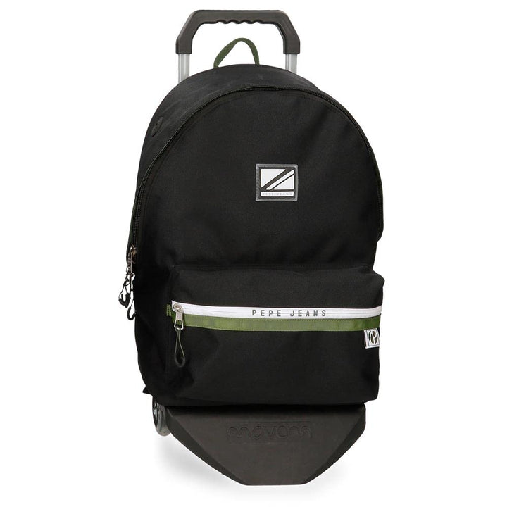 Pepe Jeans Luca Rucksack für Laptop, doppeltes Fach mit Trolley, 15,6 Zoll, Schwarz, 31 x 44 x 15 cm