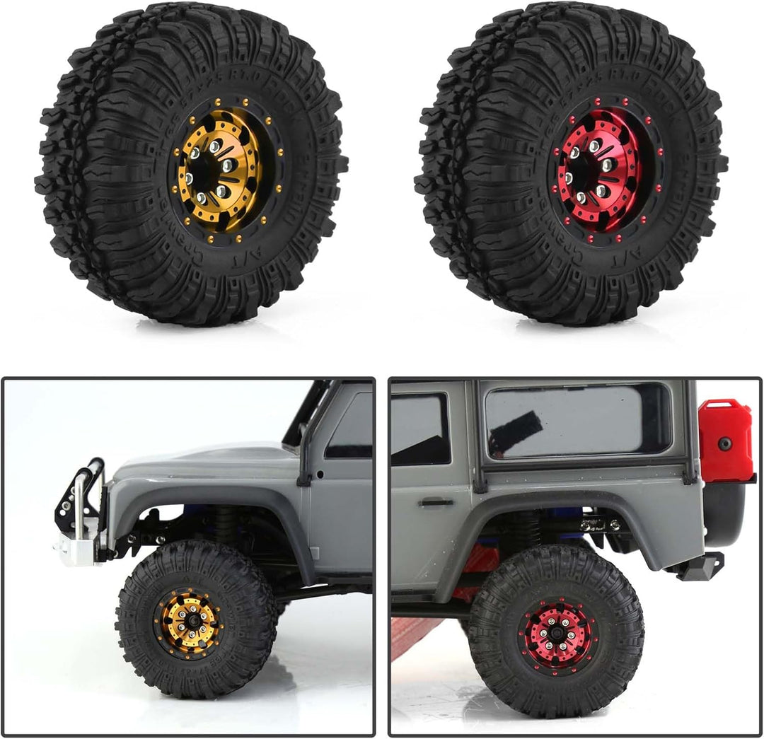 KEEDA 57mm RC Reifen und Räder, 1,0 Zoll Micro Beadlock Felge für 1/18 TRX4M 1/24 RC Crawler Car Axi