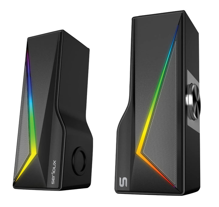 Serioux 2.0 Gaming Speakers Blys X167, RGB Lighting, Bluetooth, Black