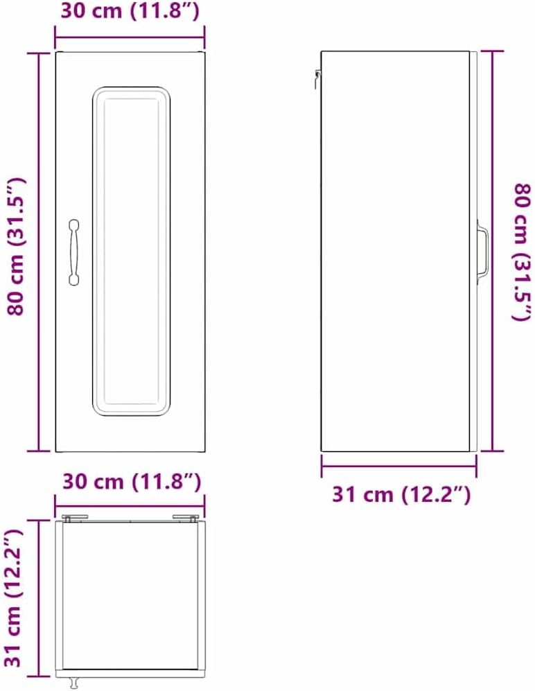 vidaXL Geschirrspülerfront Kalmar 2 pcs Weiss 30 x 31 x 80 cm, Eleganter moderner Küchenregal, gross