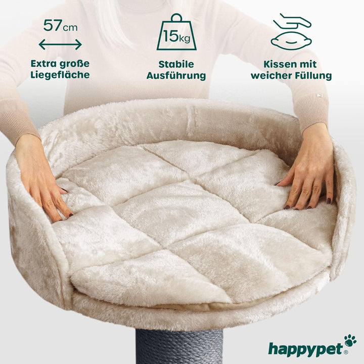HAPPYPET Premium Kratzbaum Grosse Katzen Stabil 'Freddy' – 150 cm Grosser Katzenbaum, Kletterbaum fü