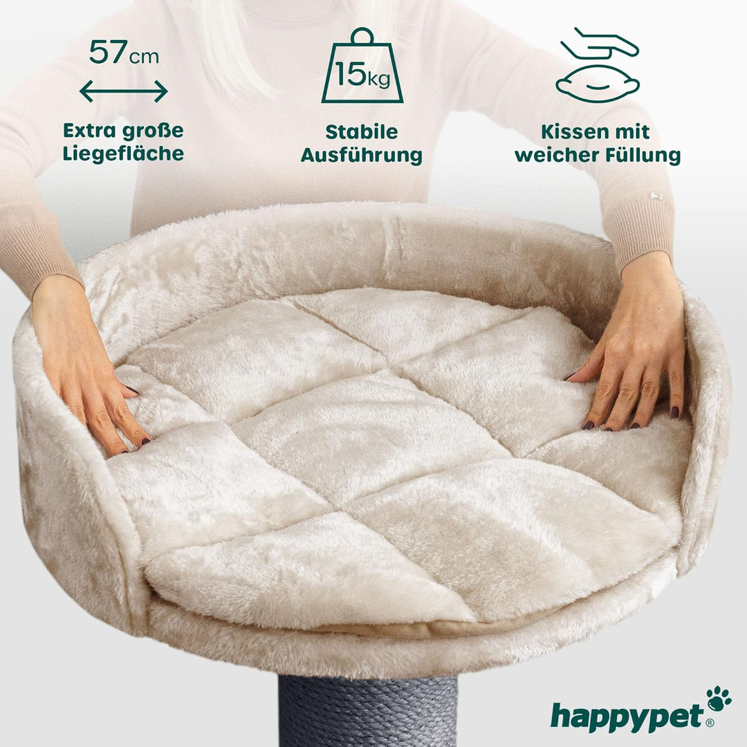 HAPPYPET Premium Kratzbaum Grosse Katzen Stabil 'Cooper' – 150 cm Grosser Katzenbaum, Kletterbaum fü