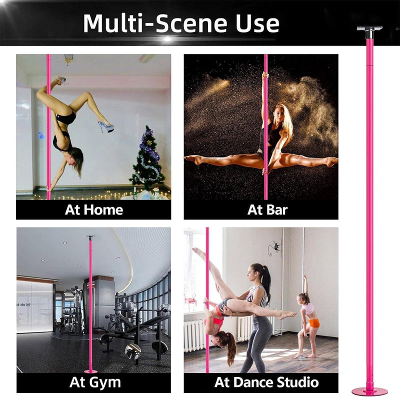 PRIOR FITNESS Pole Dance Pole, Professionelle Tanzstange, Durchmesser 45 mm, Höhe 2,35 m bis 2,74 m,