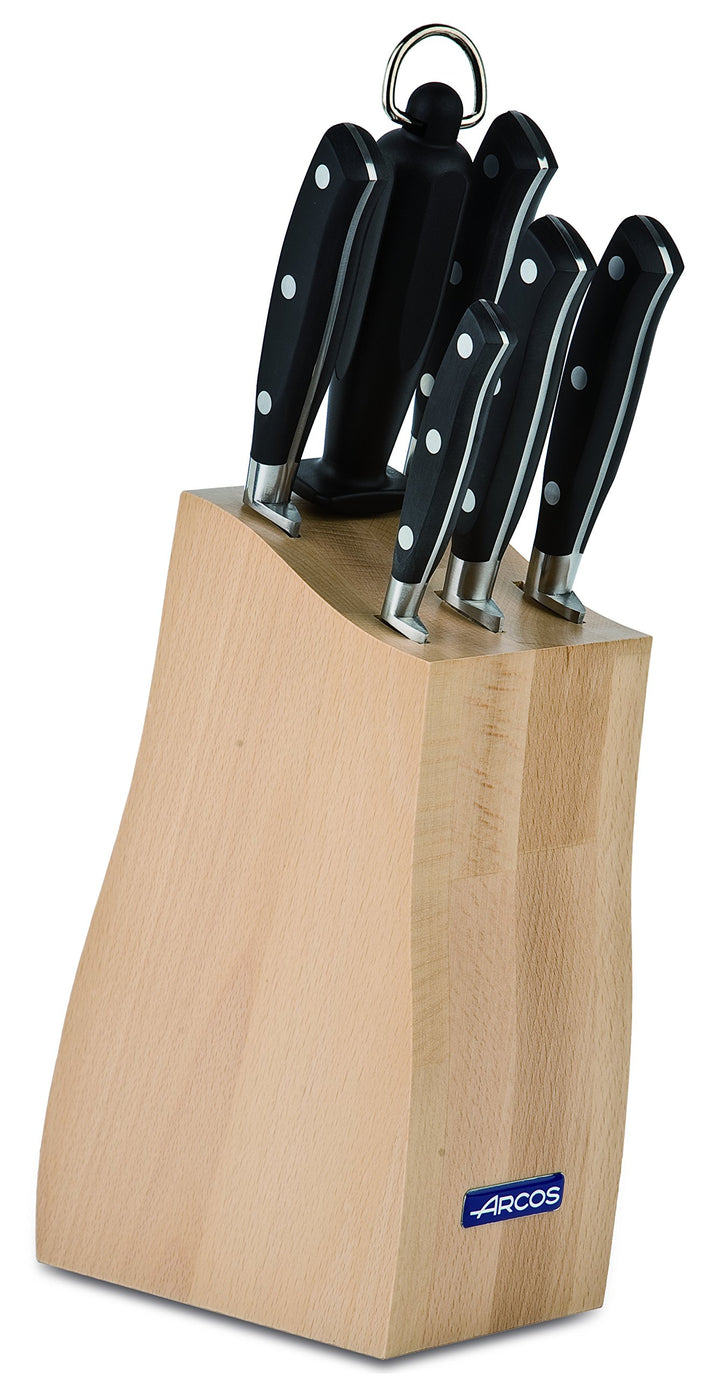 Arcos Serie Riviera - Geschenkbox Küchenmesser-Set 6 Stück (5 Messer + 1 Wetzstahl) - Klinge aus Nit