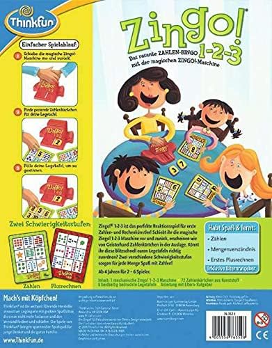 ThinkFun 76352 - Zingo® 1-2-3 - Das rasante Zahlen-Bingo ab 4 Jahren
