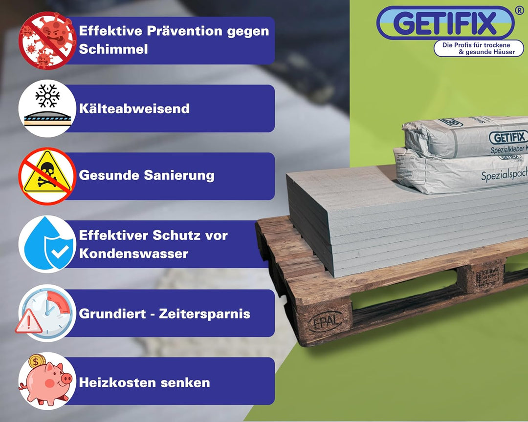 Klimaplatten-Set Grundiert 30 mm für 10 m² - Kalziumsilikatplatten - DIY - Feuchtigkeitsregulierung,