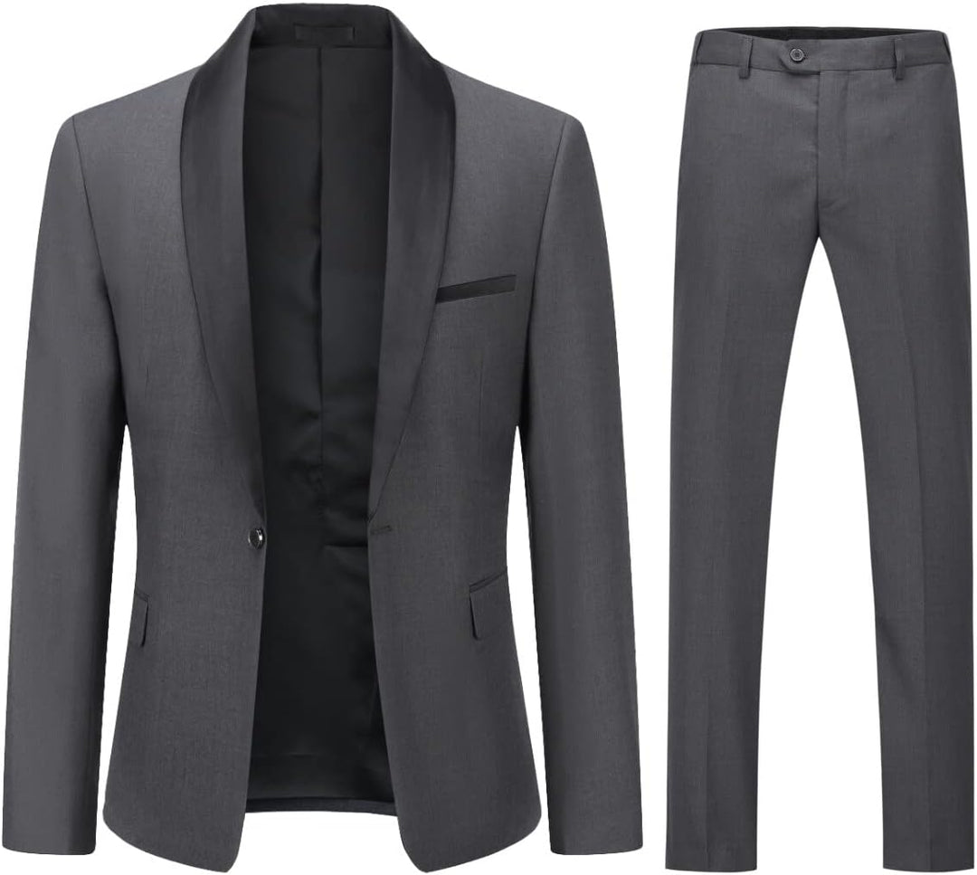 YOUTHUP Anzug Herren Anzug Slim Fit 2 Teilig Anzüge Schalkragen Herrenanzug für Hochzeit Business S
