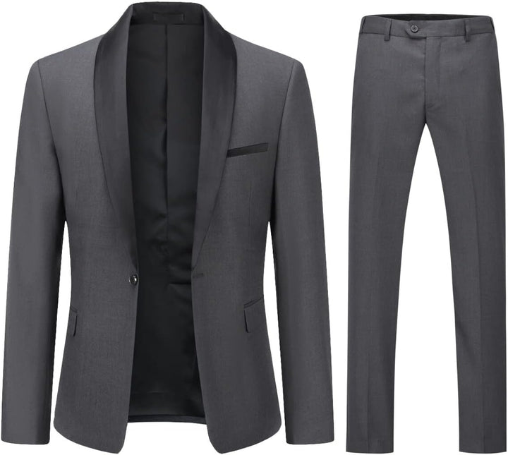 YOUTHUP Anzug Herren Anzug Slim Fit 2 Teilig Anzüge Schalkragen Herrenanzug für Hochzeit Business S