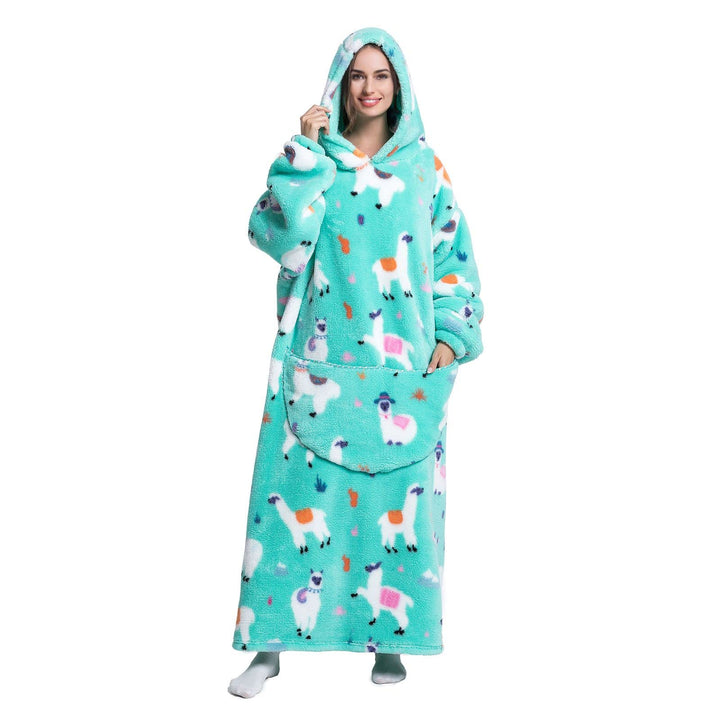 JOREAY Lange Hoodie Decke mit Ärmeln für Damen Herren, Kuschelig Deckenpullover, XXL Übergrosse Deck