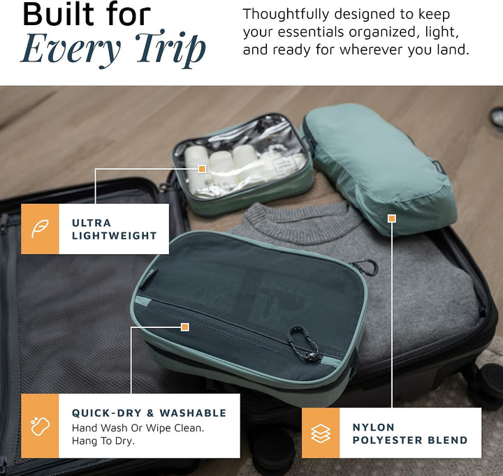 Kulturbeutel-Set: Hängende Reise-Kulturbeutel + 311 TSA-Kosmetik-Flüssigkeitstasche + ultraleichte Z