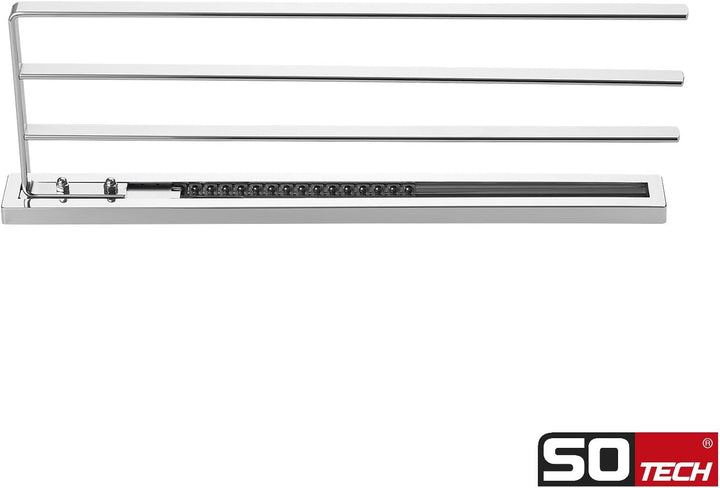 2 Stück SO-TECH® Handtuchauszug Elegance Chrom 3-armig 415 mm eingeschoben, 715 mm ausgezogen Handtu