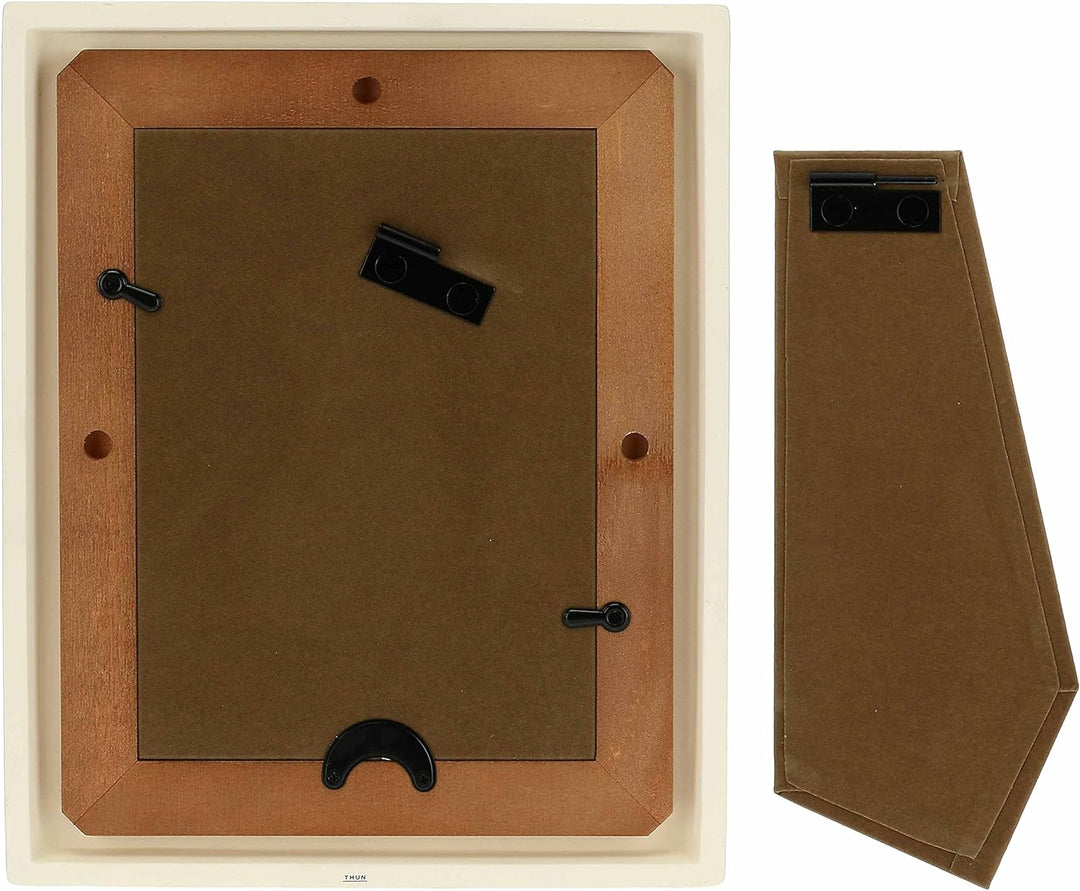 THUN - Fotorahmen - Zubehör für Zuhause - Geschenkidee - Linie Elegance - Keramik, Rahmen aus Kiefer