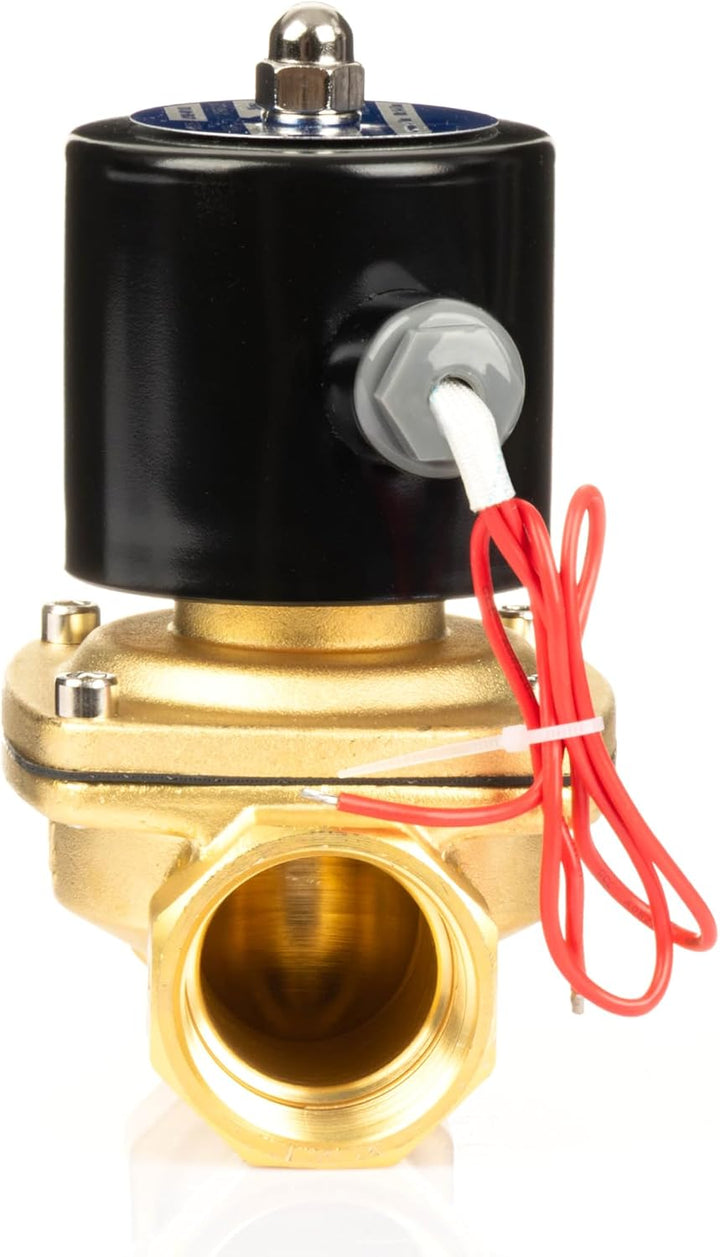 U.S. Solid 1-1/4" Messing Elektrisch Magnetventil 12V DC stromlos geschlossen VITON Wasser Luft Öl G