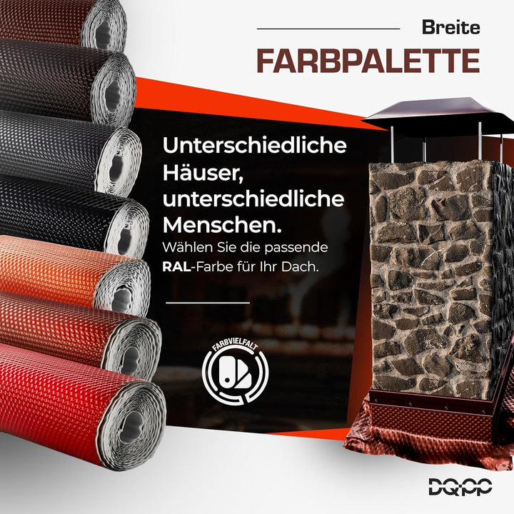 DQ-PP WANDANSCHLUSSBAND | Länge 5m | Breite 300mm | Graphit RAL 7016 | hochwertiges Aluminium und Bu