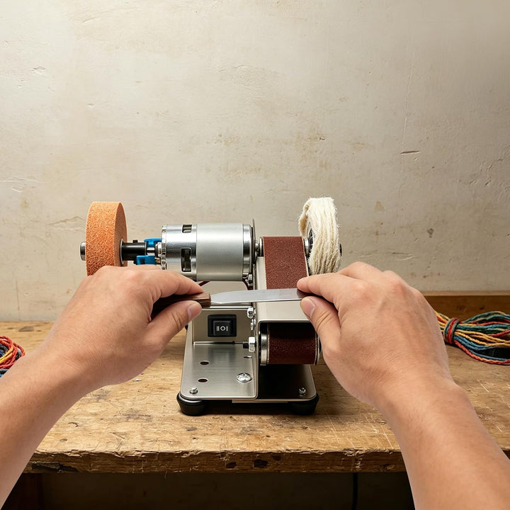 Elektrischer Gürtelschleifer 96W 8000 U/min, Mini-Bandschleifer Edelstahl